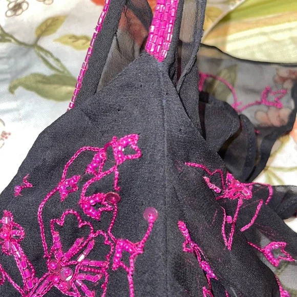 Vintage Andretta Donatello Silk Beaded Sequin Embroidered Top - Picture 10 of 16